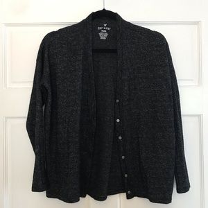 American Eagle Soft & Sexy Plush Charcoal Cardigan